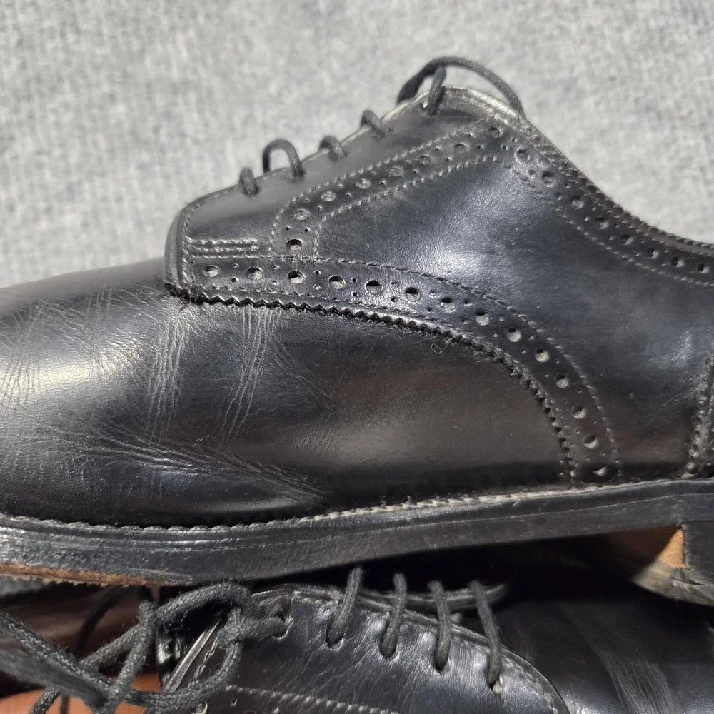 Allen Edmonds Black Leather Sanford Cap Toe Brogue Derby Men's 10.5 D USA